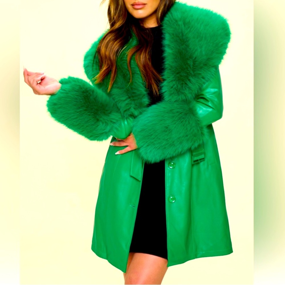 NWT LIMITED STOCK Faux Leather Autumn Trench Coat